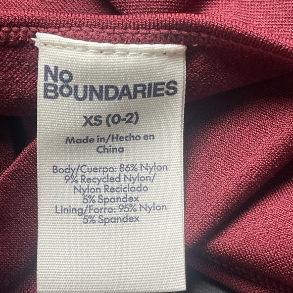 NWT No Boundaries Seamless V-Neck Bodysuit Maroon XS - Picture 4 of 4